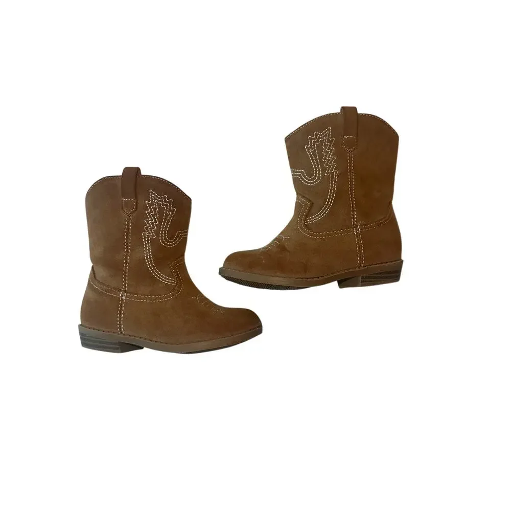 The Children’s Place Toddler Girls Cowboy Boots Size 7 Brown Western Zip Boots